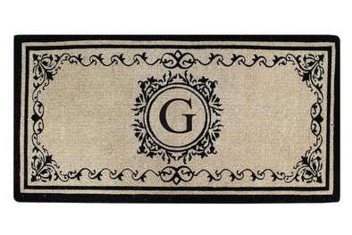 Create your own style with this decorative Border Coco Fiber Door Mat. Durable and beautiful, this mat keeps shoes clean to protect your floors from mud, dirt and grime. It is flexible, robust and durable. This mat provides exceptional brushing action on footwear with excellent water absorption. Specification - Monogrammed Double Doormat with (G-Letter). Product Dimensions - *36" x 72" x 1.5"