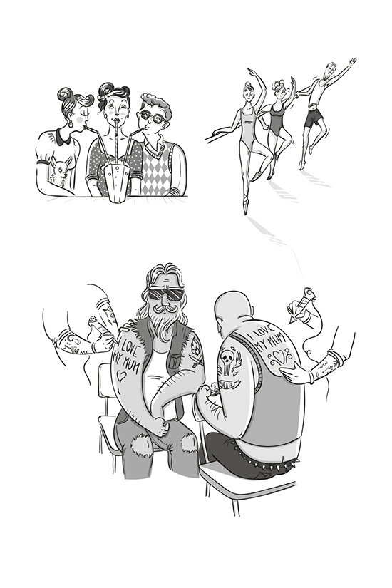 #startup #groupon #group #people #activity #illustration "The Hustle Mixtape"