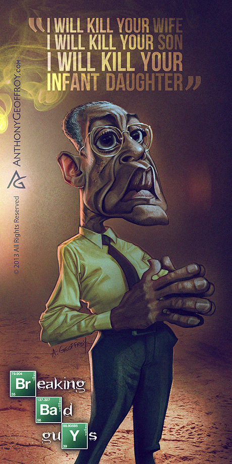 Caricature of the "Bad Guys" From the TV Show Breaking Bad by Anthony Geoffroy #breaking #caricature #design #graphic #drawing #bad
