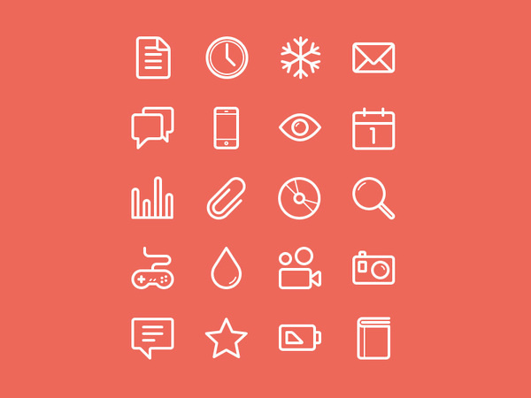 Flat Stroke Line Icons Set Vol1 #icon
