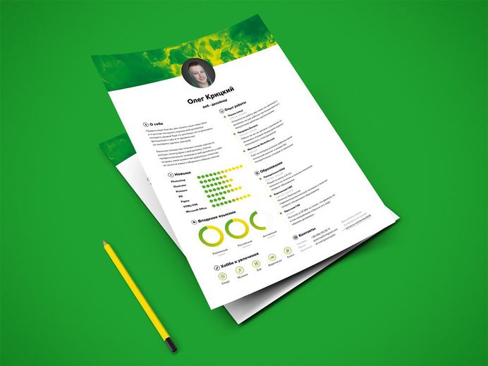 Kritski Resume - Free Resume Template with Green Color Scheme