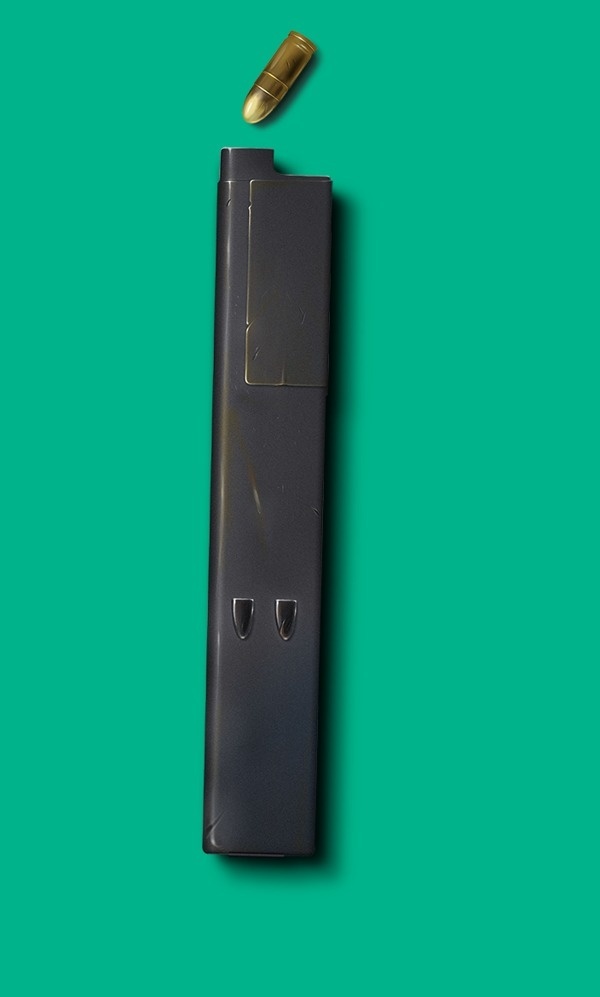 i love ingram #illustration #pantone #green #black #weapon #bullet