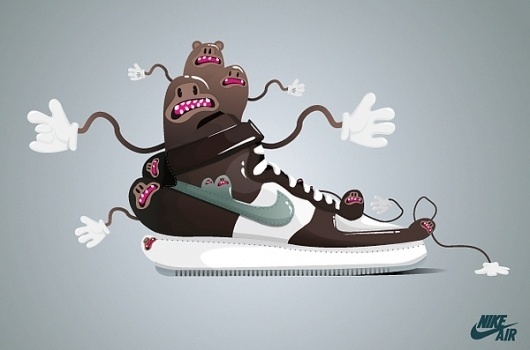 Sneaker's lover on the Behance Network #trainer #top #shoe #nike #illustration #sneaker #character #high