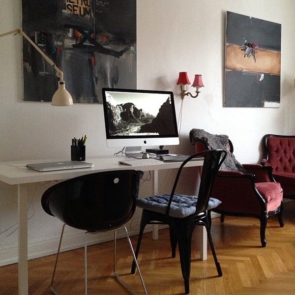 Photo by rickardarvius #lamp #sofa #desk #stockholm #christian #decoration #apple #design #living #ikea #habitat #imac #room #deco #tolix #chairs #office #lajozz #workspace #interior #decor #home #paintings