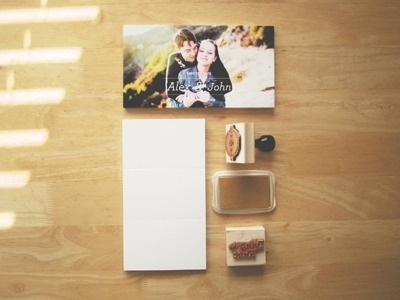 Dribbble - A&J - Save The Dates by John Choura Jr. #stamp #save #date #the #gold