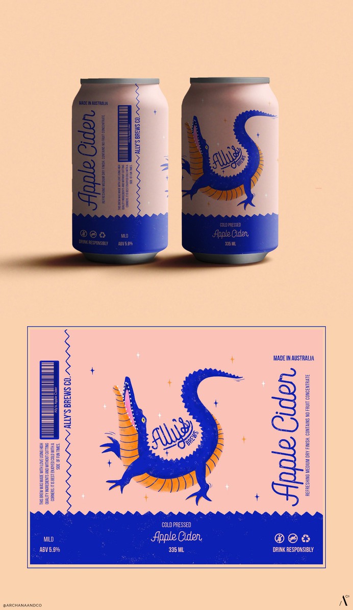 Archana and Co Creates a Fun, Illustrated Beer Label Concept With Ally's Brews

