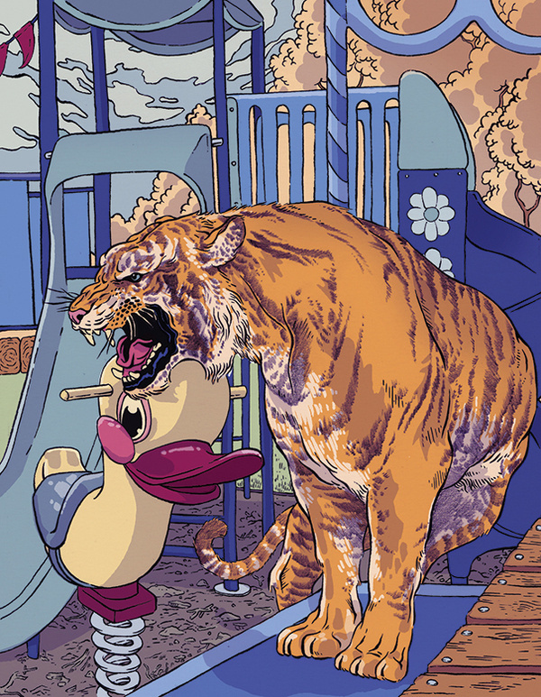 Zanesville - Vice Magazine - By Conor Nolan #playground #illustration #vice #nolan #tiger #drawing #conor #magazine