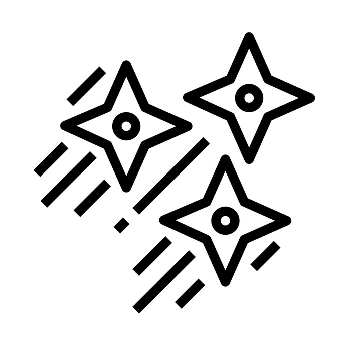 See more icon inspiration related to shuriken, makibishi, cultures, ninjas, assasin, blade, blades, weapons, weapon and security on Flaticon.