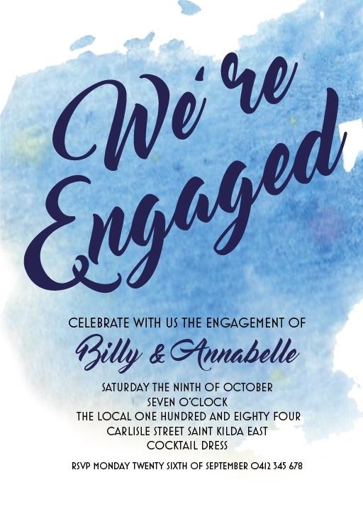 Blue Watercolor - Engagement Invitations #paperlust #engagementinvitation #engagementcard #engagementinspiration #design #paper #digitalcar