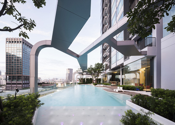 CJWHO ™ (The Pool at Pyne by T.R.O.P. Aerial photographs...) #design #bangkok #landscape #pool #photography #architecture #luxury
