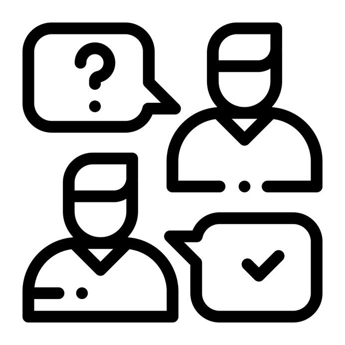 See more icon inspiration related to support, conversation, chat, user, check, business and finance, customer service, communications, speech bubble, information and application on Flaticon.