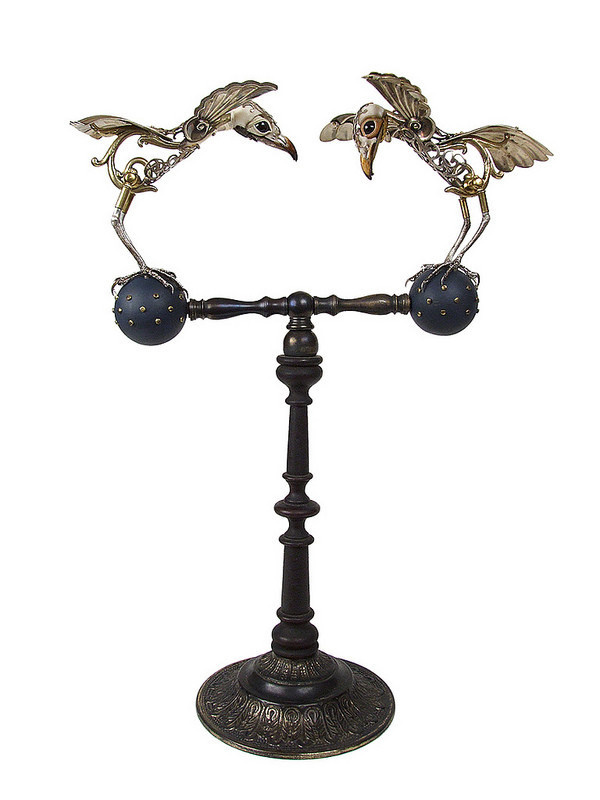Preview: Jessica Joslin's "The Immortal Zoo" at Firecat Projects | Hi-Fructose Magazine #bronze #birds #steampunk
