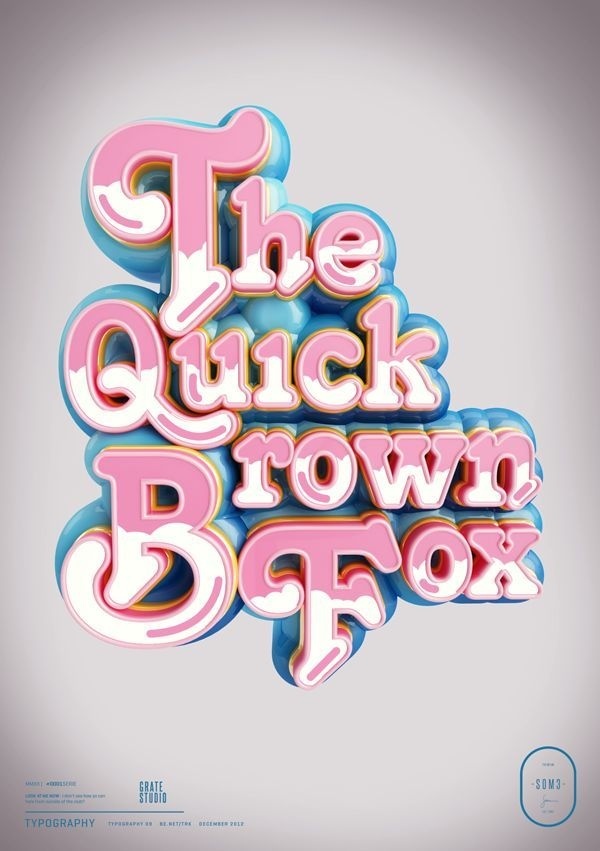 December by Peter Tarka, via Behance #pink #the #3d #typography