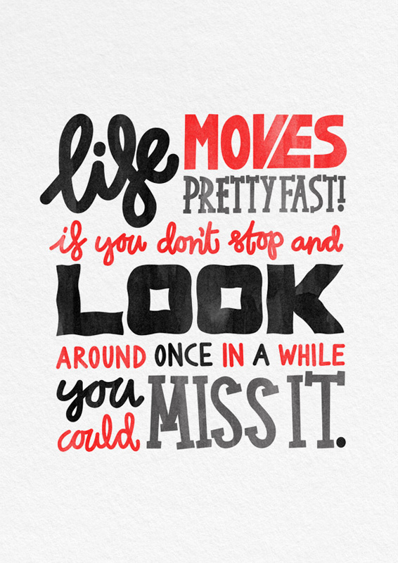 Ferris Bueller's Day Off (1986) #red #illustrated #black #type #typography