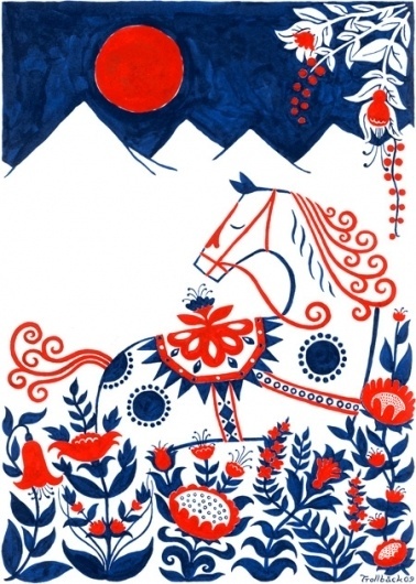 From Scandinavia with love - design & style (Dalahorse screen print by Swedish Henning...) #design #scandinavian #art