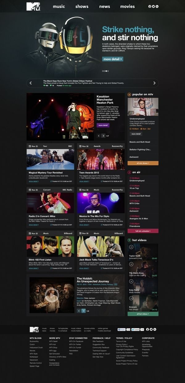 MTV.com Redesign by Oğuz Atılan, via Behance #web