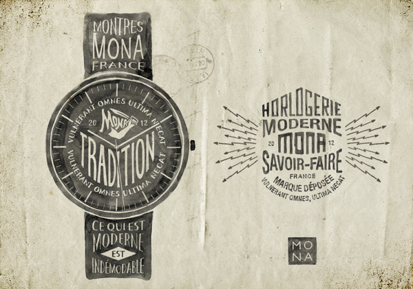 Montres MONA Typography by BMD Design #lettering #hand #typography