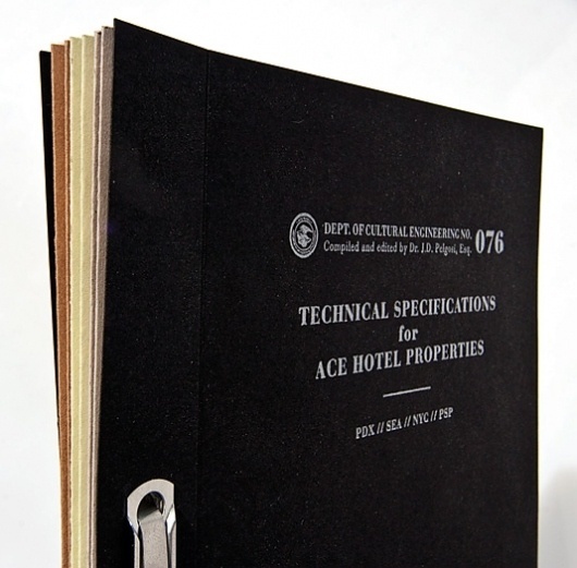 The Official Manufacturing Company / Work / Ace Hotel / Press Kit #binding #print