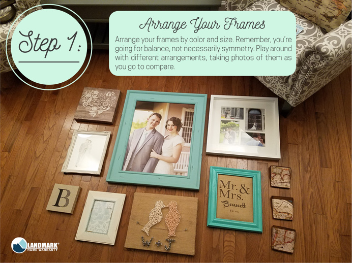 Arrange your frames for your gallery wall.
