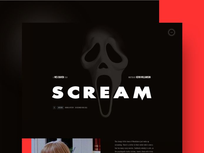 Scream mocktober branding website webdesign typography re-design layout app mobile homepage design ui