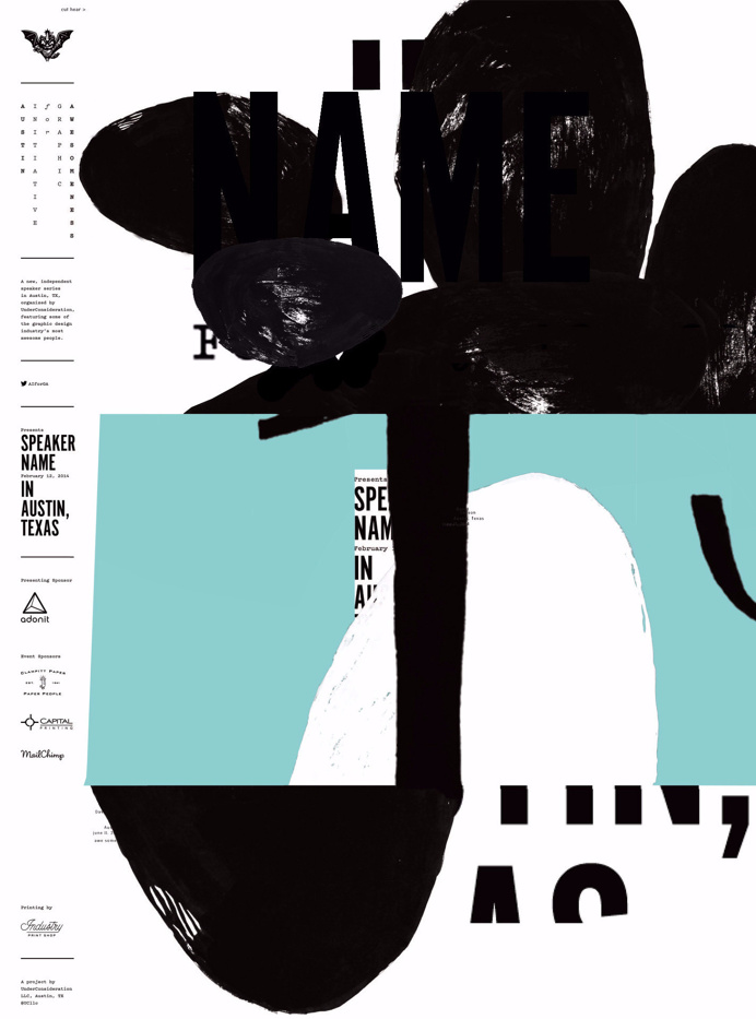 AIGA Austin, Texas. 2014. poster typography layout