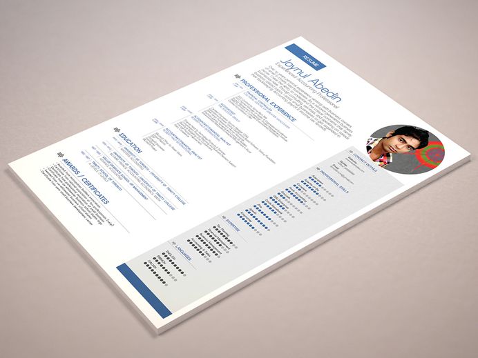 Free Minimal Illustrator Resume Template
