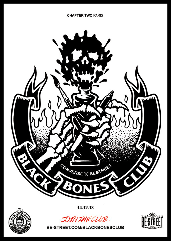 Poster BlackBonesClub 1_FINAL #bones #converse #black #club