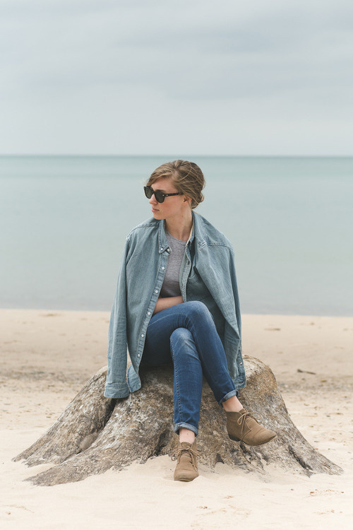 Denim | Lake Michigan, MI. #fashion #photography #portrait