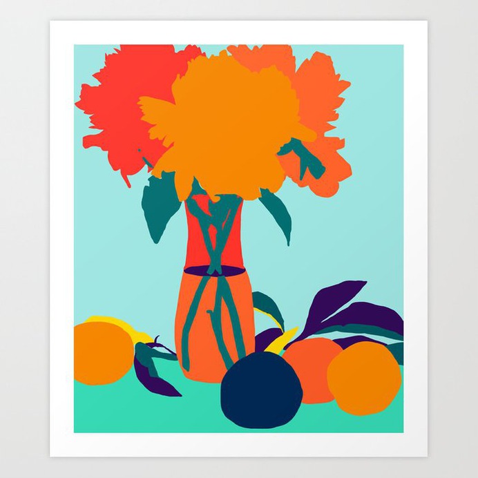 The Greed For Fruit Misses The Flower #painting #botanical Art Print