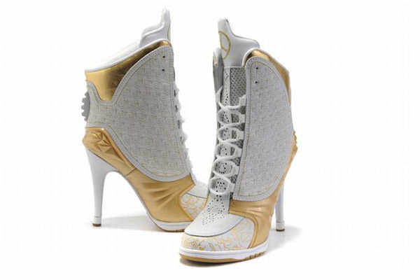 Nike Air Jordan 23 High Heels White/Gold #shoes