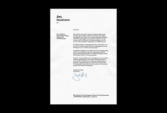 Ã…WL Arkitekter by Henrik Nygren #stationary #brand design #branding #letterhead
