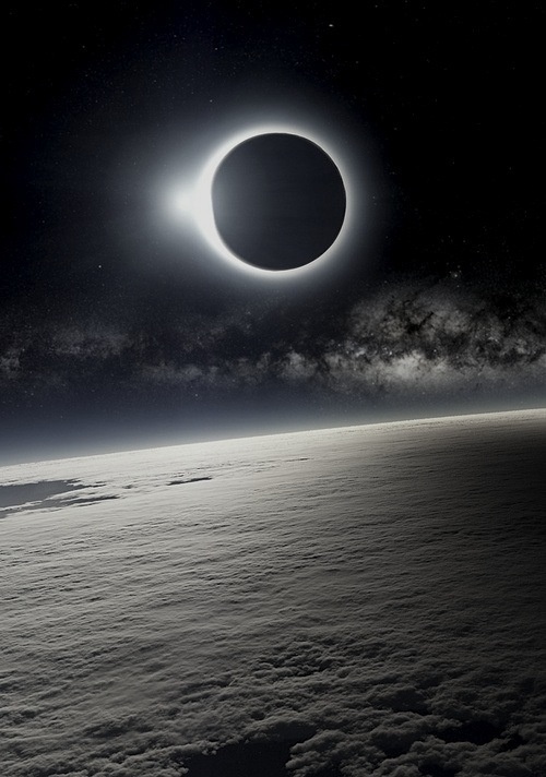 neuromaencer:Solar Eclipse as Seen from Earth's Orbit #light #planet