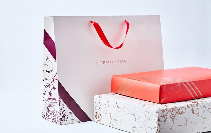Vermillion Branding - Mindsparkle Mag Stitch Design Co. designed the branding for Vermillion – a clothing boutique located in Raleigh, North Carolina with a highly edited collection of sought-after designers including Isabel Marant, Balenciaga, Figue, Megan Park, and The Row. #logo #packaging #identity #branding #design #color #photography #graphic #design #gallery #blog #project #mindsparkle #mag #beautiful #portfolio #designer