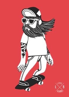 Longbearded by Jorge Lawerta, via Behance #print #skate #skateboard #character