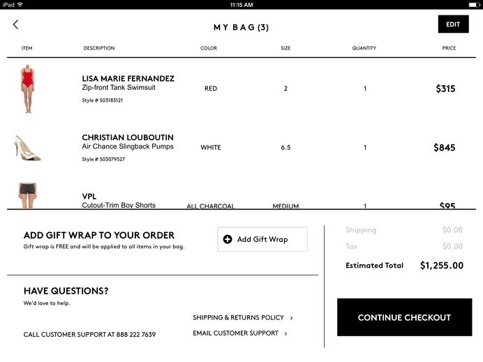 Barneys New York #ipad #checkout #ui
