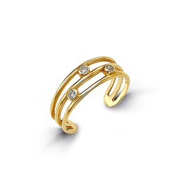 Yellow Gold CZ Bezel Set Toe Ring