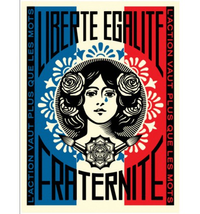Print Marianna: L'action Vaut Plus Que Les Mots by SHEPARD FAIREY alias OBEY