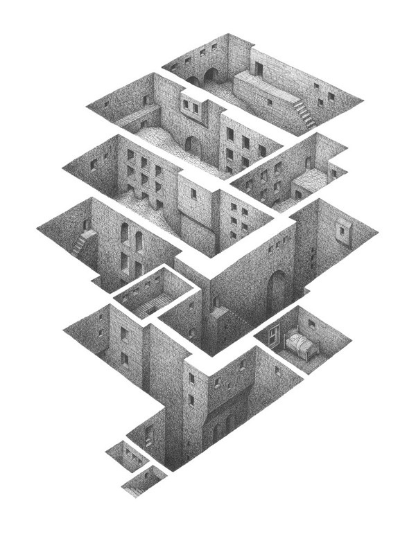 CJWHO ™ (Room Series by Mathew Borrett Born in 1972,...) #borrett #rooms #design #mathew #illustration #architecture #art #drawing