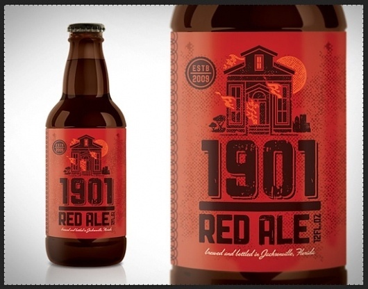 Kendrick Kidd » Packaging #beer #kidd #red #bottle #retro #texture #1901 #fire #kendrick #ale