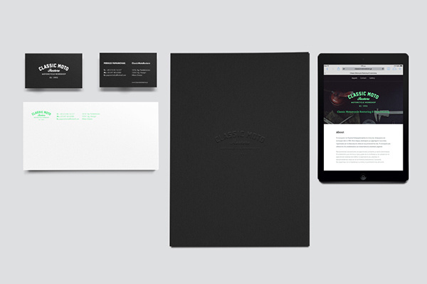 ClassicMotoRestore on Behance #branding #design #black #identity #vintage #logo #greece #motorcycle #athens