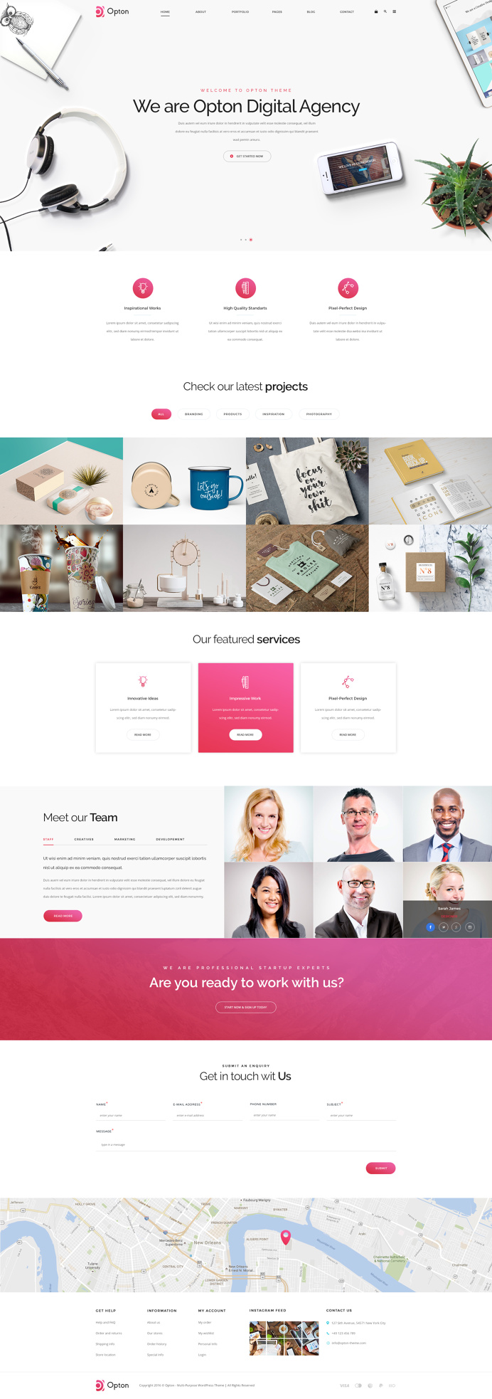 Opton – Multi-Purpose template offers more than 100 different pages and shortcodes to build a creative website for any purpose. Check htt