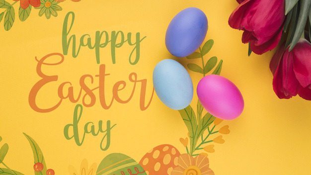 Happy easter day Free Psd. See more inspiration related to Flower, Mockup, Floral, Typography, Spring, Leaves, Celebration, Happy, Font, Holiday, Mock up, Easter, Plant, Drawing, Religion, Egg, Painting, Lettering, Traditional, Test, Tulip, View, Up, Happy easter, Day, Top, Top view, Eggs, Cultural, Tradition, Mock, Seasonal and Paschal on Freepik.