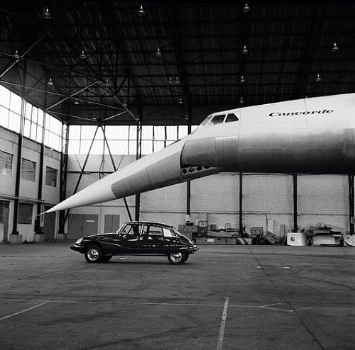 Merde! - Vintage photo #white #and #black #concorde #citron