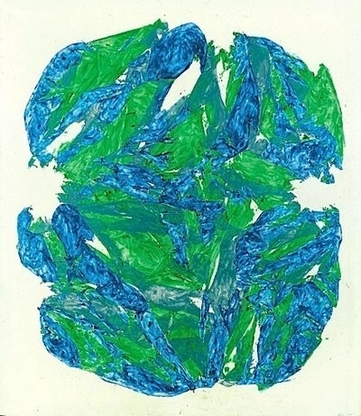 Les couleurs de l'art contemporain ... - Le coin de Simon Hantaï | couleursdelartnouveau.artblog.fr #fold #pattern #simon #art #pliage #blue #hanta #green