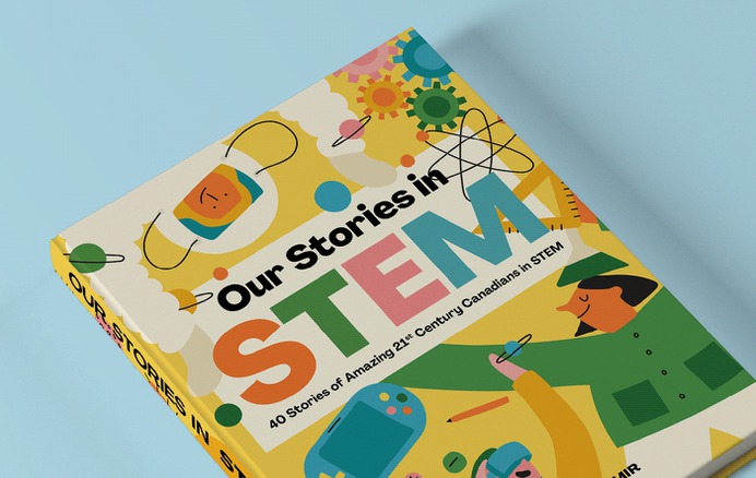The cover for Our Stories in STEM