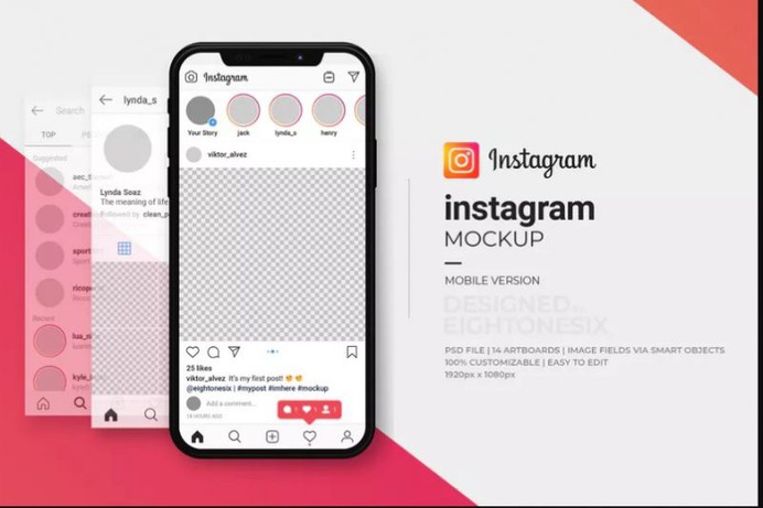 iPhone Instagram Mockup PSD