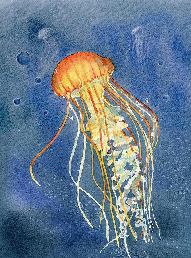 easy jellyfish painting & jellyfish paint by numbers #painting