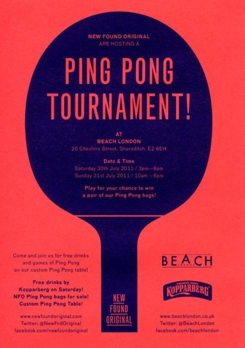 New Found Original's Ping Pong tournament at Beach #illustration #poster