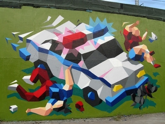 Russia Saint Petersburg Graffiti | Fuck The Police! | Streetfiles.org #polygonal #streetart