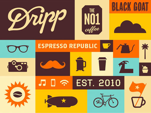 05_Dripp_Coffee_Pattern #coffee #colors #branding #dripp